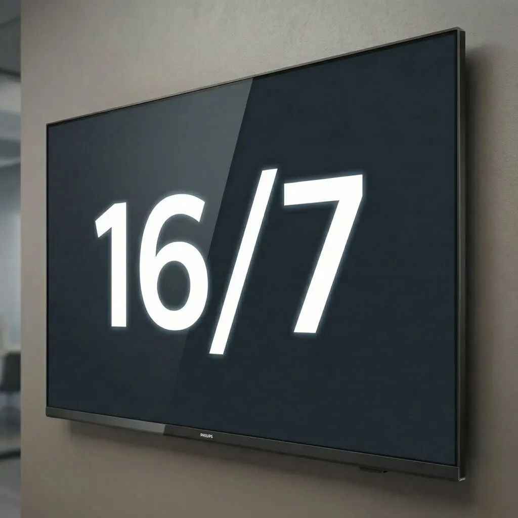 Großmonitore 16/7 PROFI-DISPLAYS FÜR DEN TAGESBETRIEB