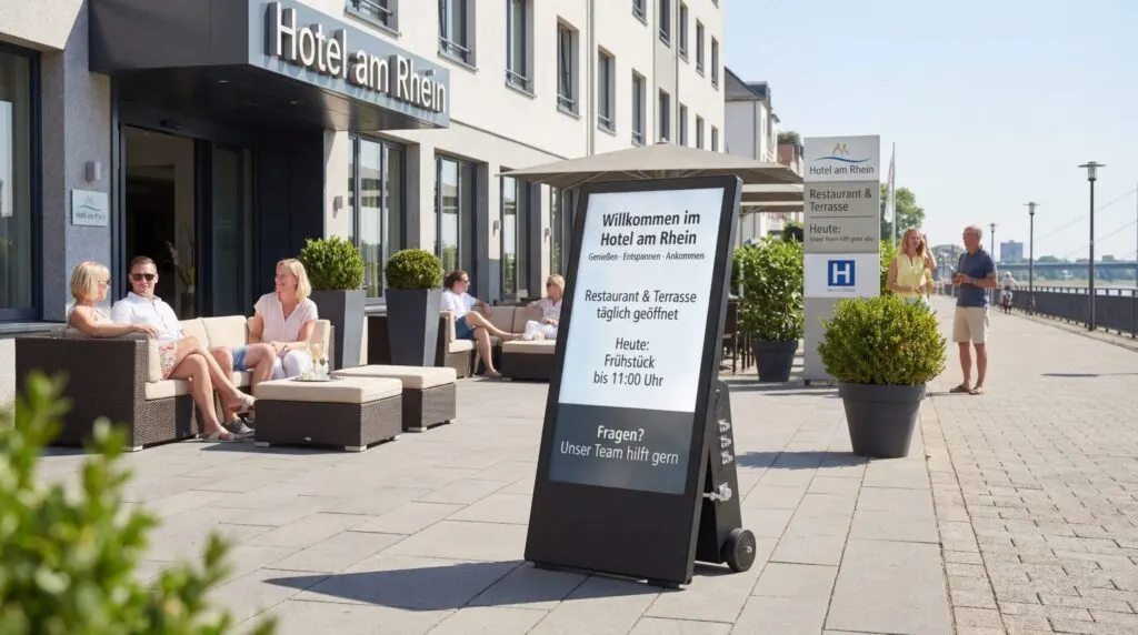 OUTDOOR DIGITALE KUNDENSTOPPER FÜR DEN AUßENBEREICH