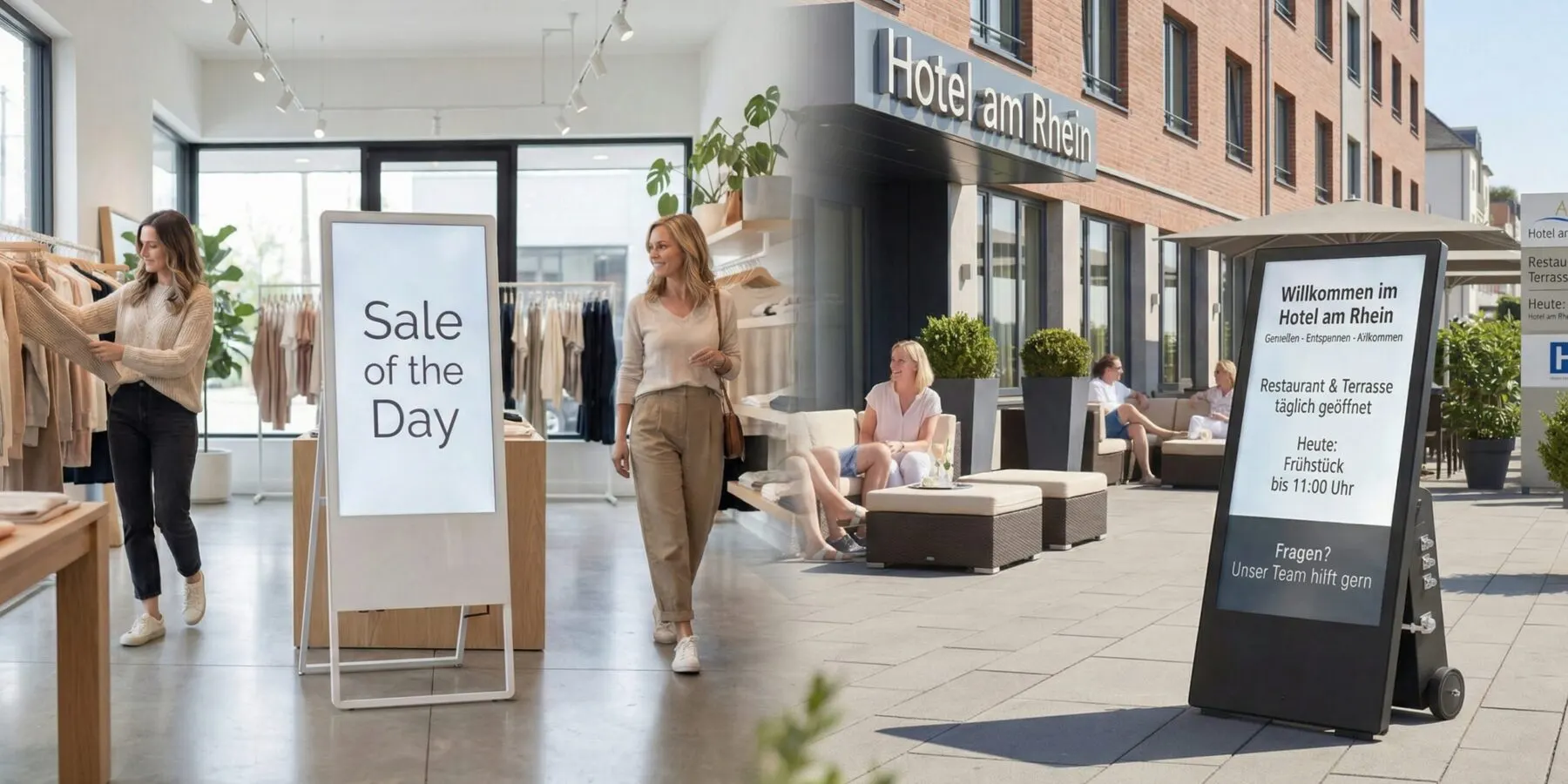Digitale Kundenstopper für Indoor und Outdoor