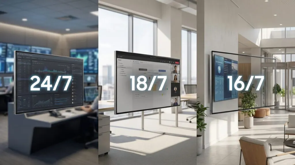Professionelle Großmonitore – 24/7, 18/7, 16/7