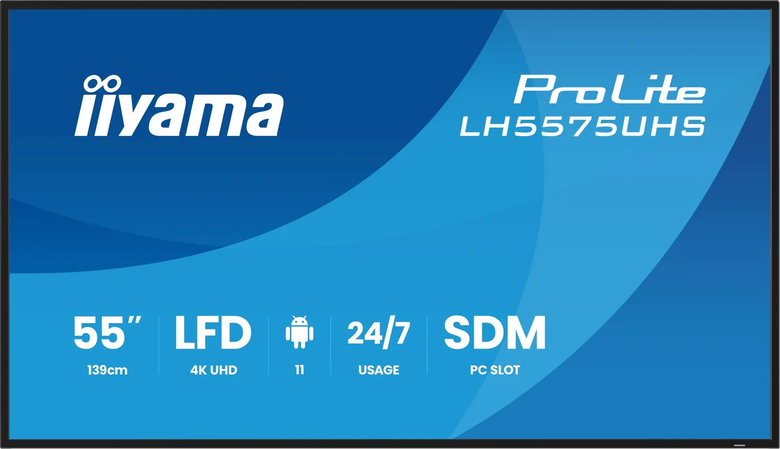 iiyama ProLite LH5575UHS-B2AG im Querformat von vorn