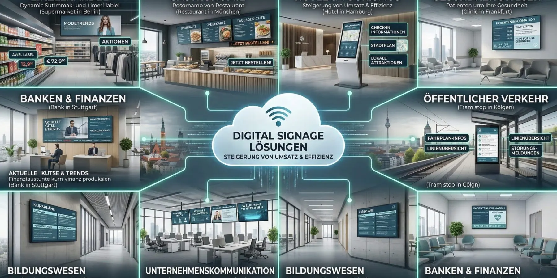 Branchen Übersicht Digital Signage Live