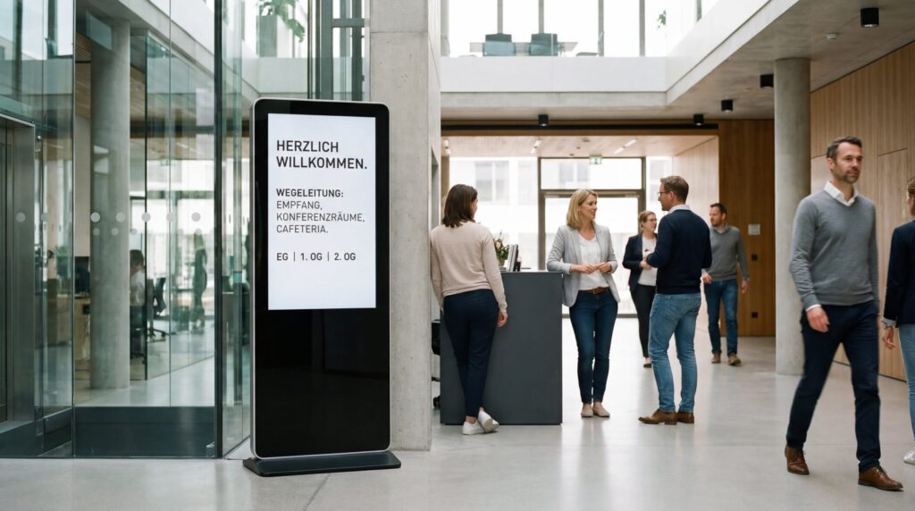 Digitale Infostelen & Werbestelen für den indoor-Bereich