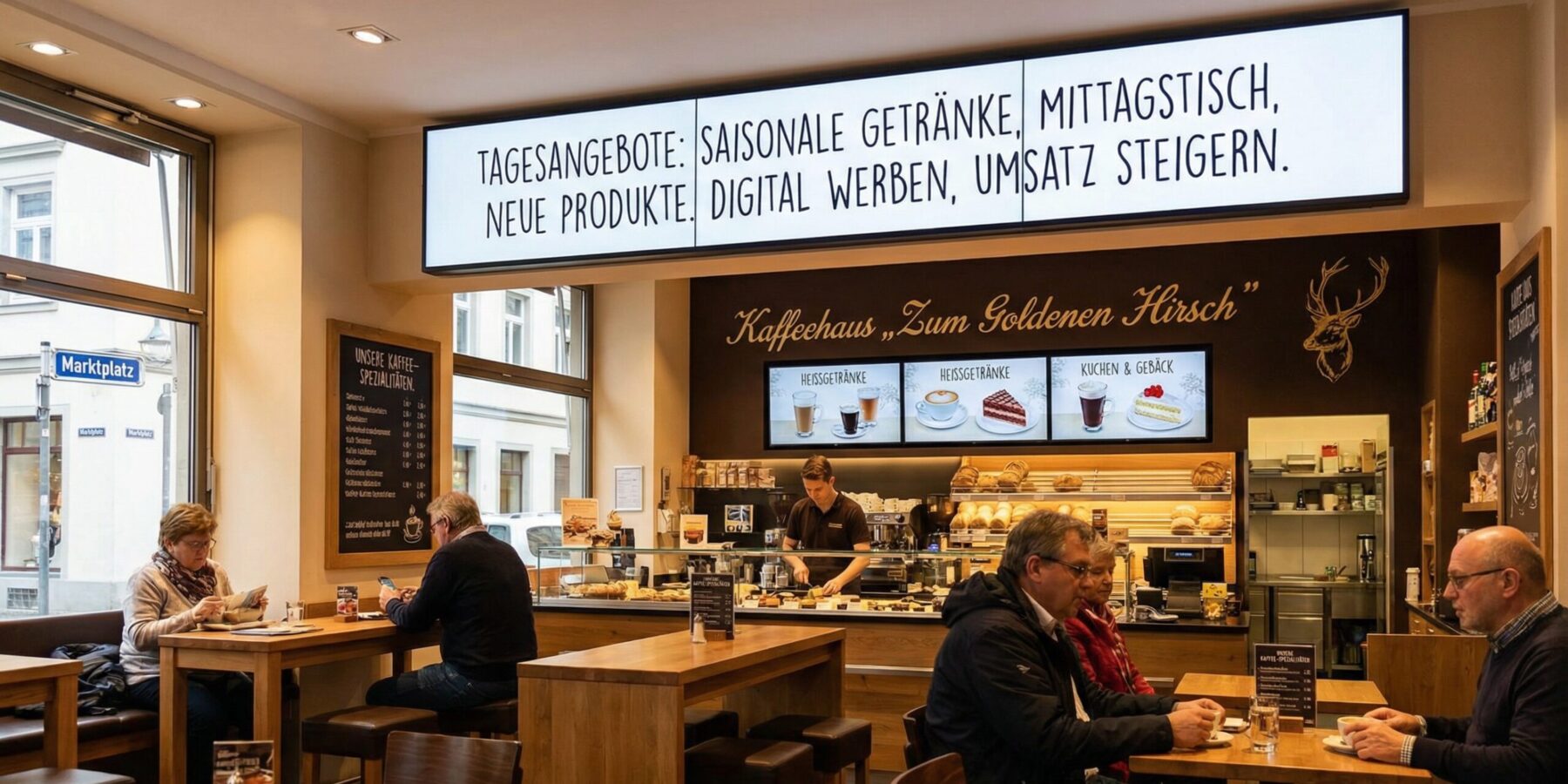 Digital Signage im Caffe
