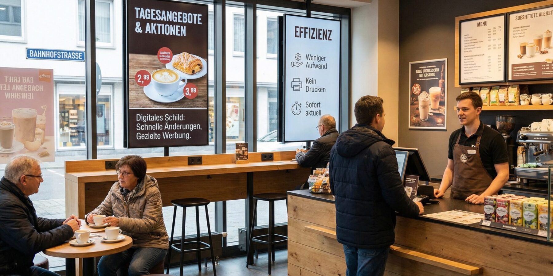 Digital Signage im Caffe