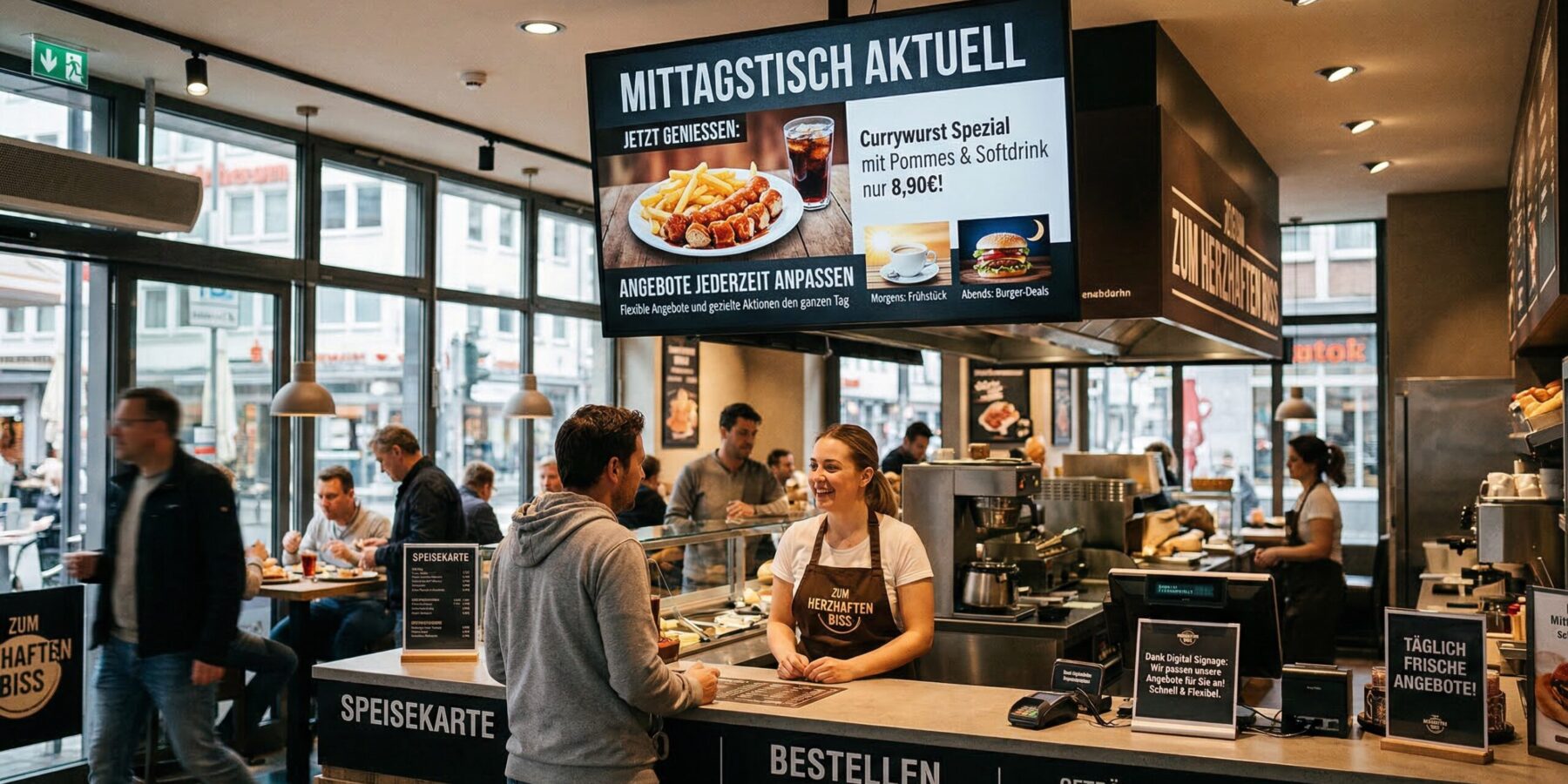 Digital Signage im Imbiss – Burger & Hotdogs