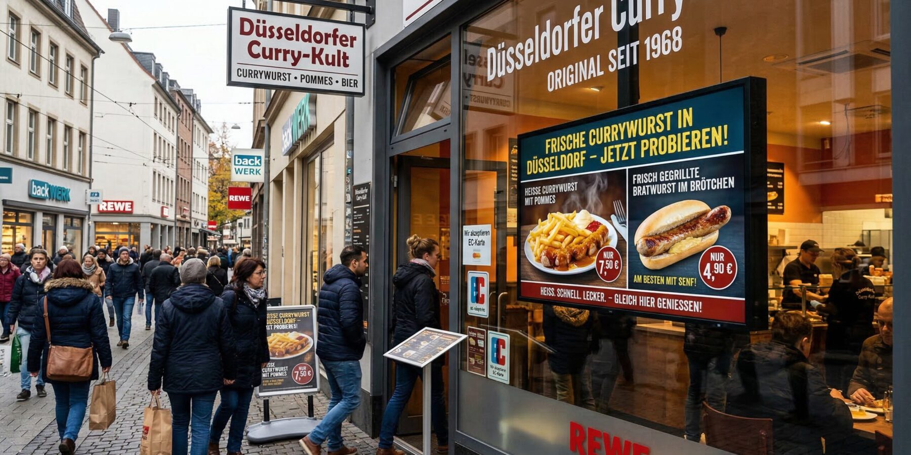 Digital Sigange im Imbiss – Currywurst & Bratwurst