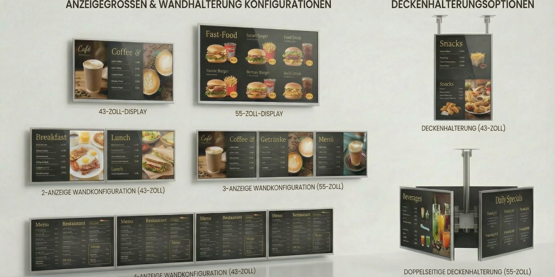 Digitale Menüboards für Gastronomie, Restaurants und Cafés
