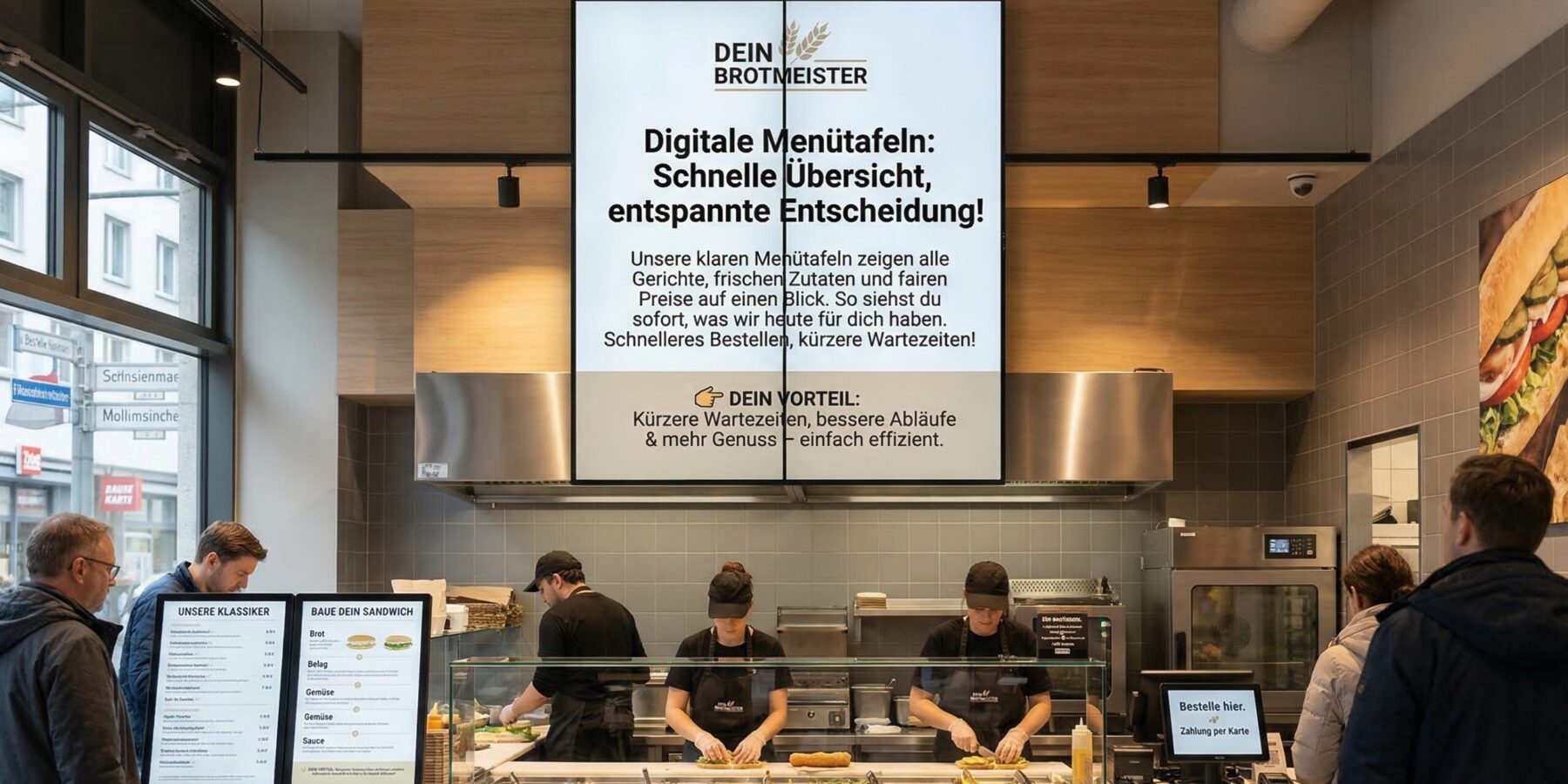 Digital Signage in einer Salatbar